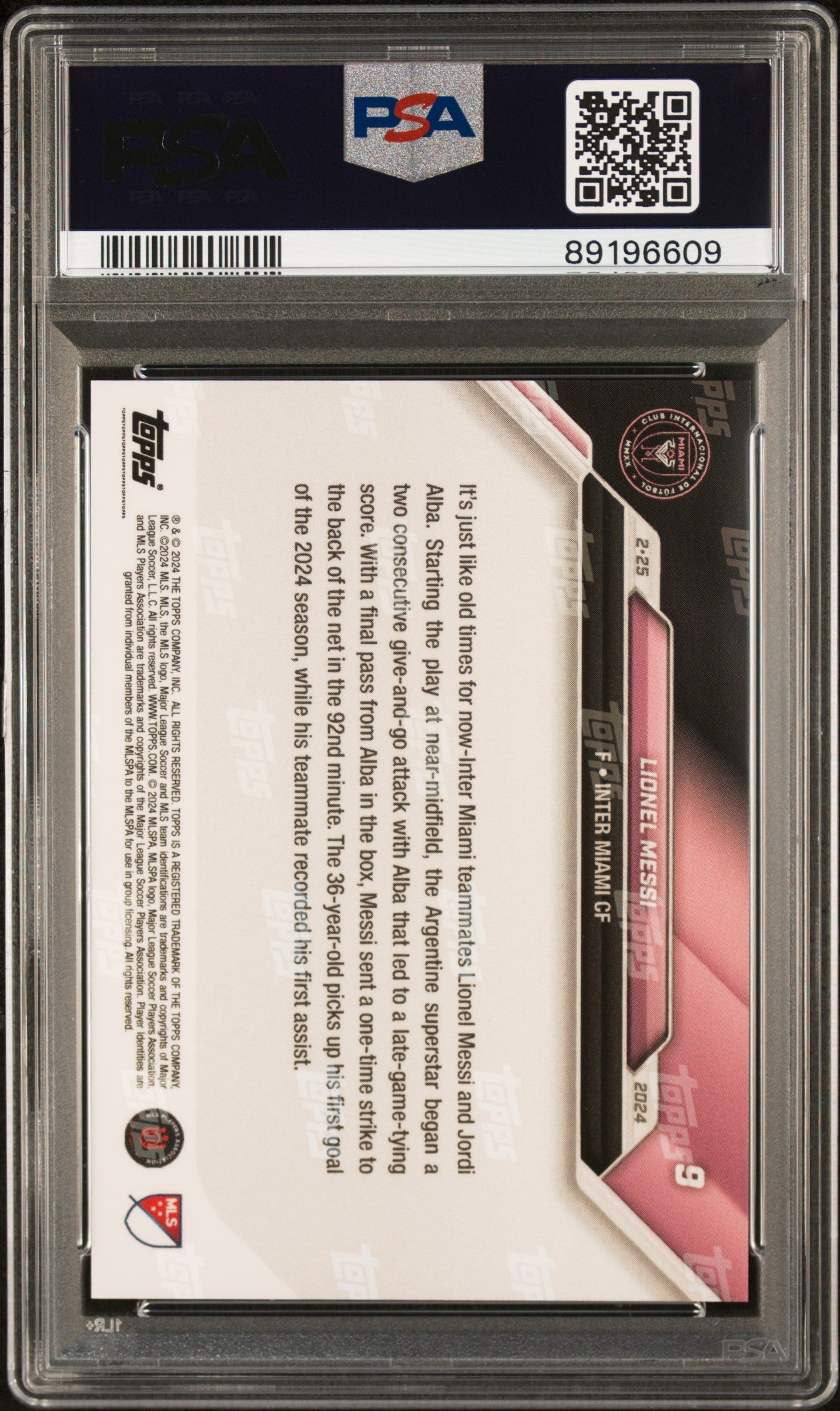 Graded 2024 Topps Now MLS Lionel Messi #9 Soccer Card PSA 10 Gem Mint