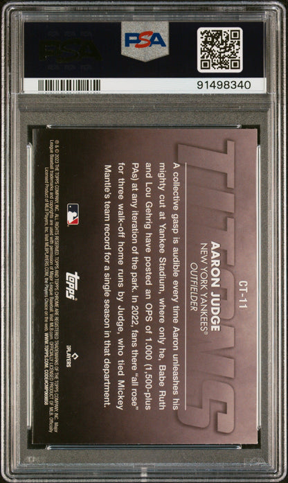 Graded 2023 Topps Chrome Aaron Judge #CT11 Titans Baseball Card PSA 10 Gem Mint