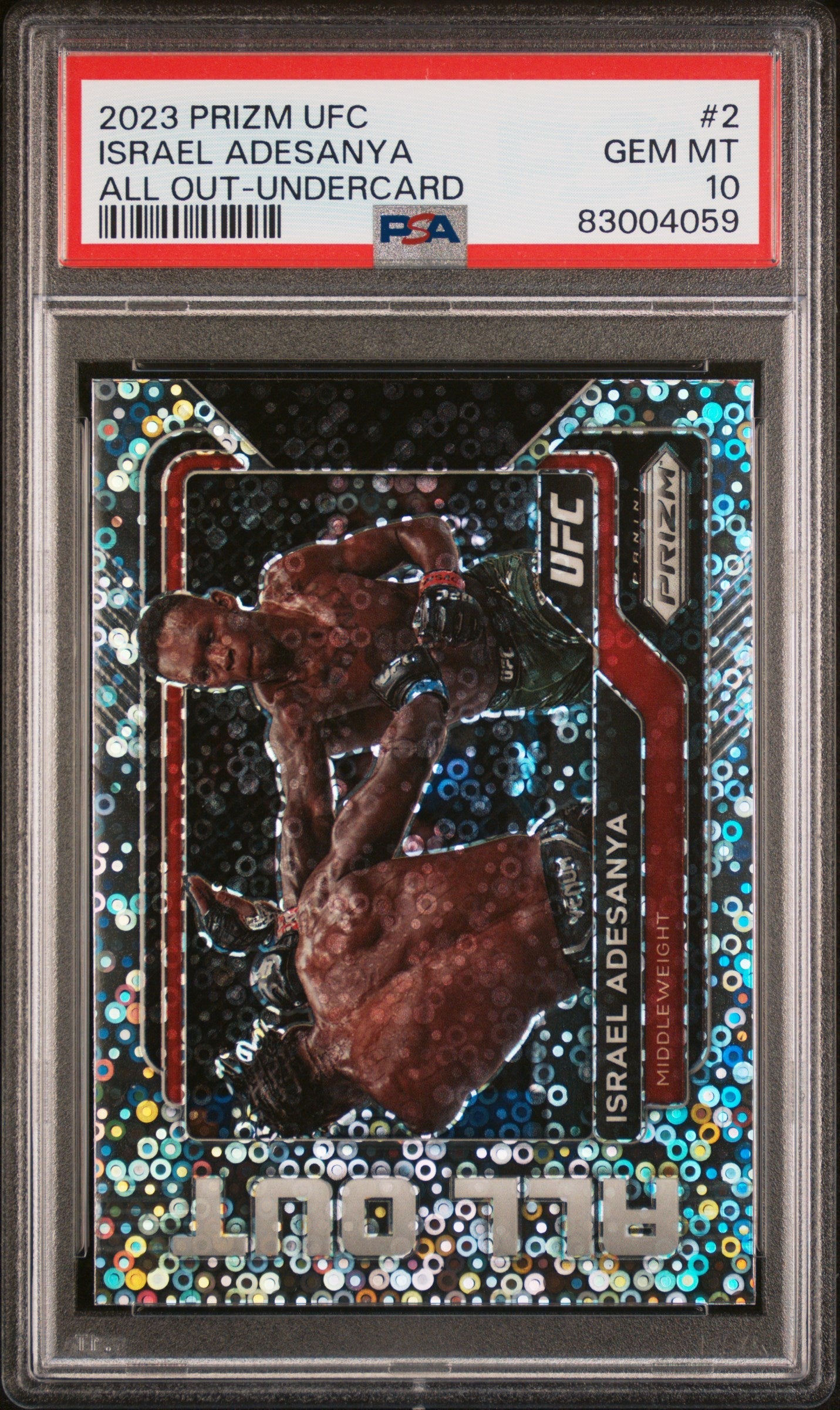 Graded 2023 Panini Prizm UFC Israel Adesanya #2 All Out Undercard UFC MMA Card PSA 10 Gem Mint