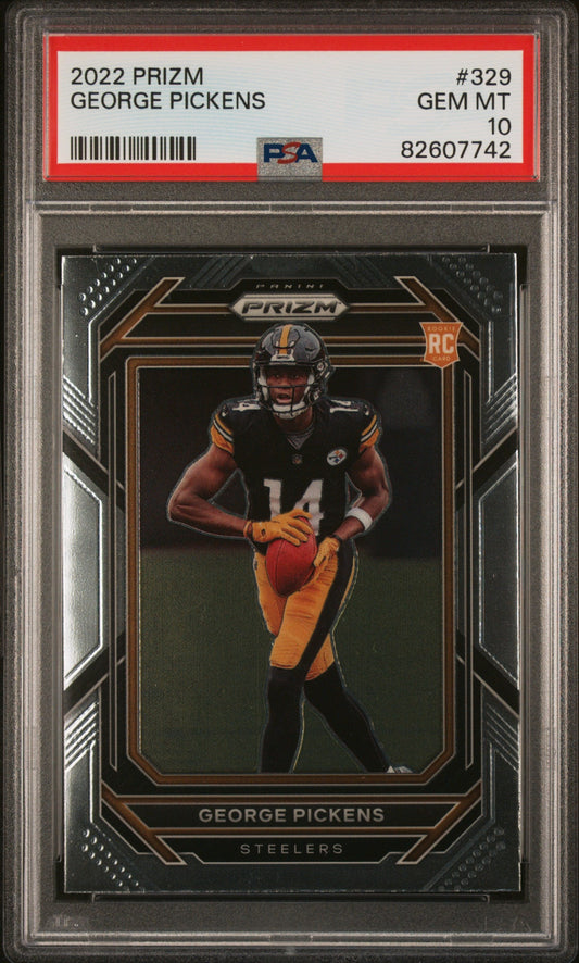 Graded 2022 Panini Prizm George Pickens #329 Rookie RC Football Card PSA 10 Gem Mint