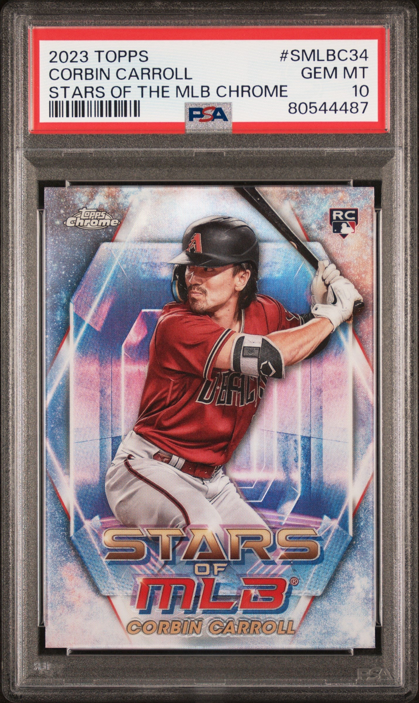 Graded 2023 Topps Corbin Carroll #SMLBC34 Stars of the MLB Chrome Rookie RC Baseball Card PSA 10 Gem Mint