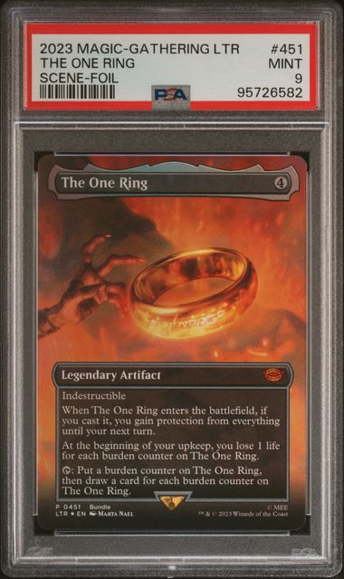 Graded 2023 Magic The Gathering Lord of the Rings The One Ring Scene Foil #LOTR Card PSA 9 Mint