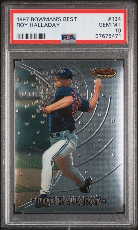 Graded 1997 Topps Bowmans Best Roy Halladay #134 Rookie RC Baseball Card PSA 10 Gem Mint