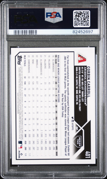 Graded 2023 Topps Corbin Carroll #401 Gold Star Rookie RC Baseball Card PSA 10 Gem Mint