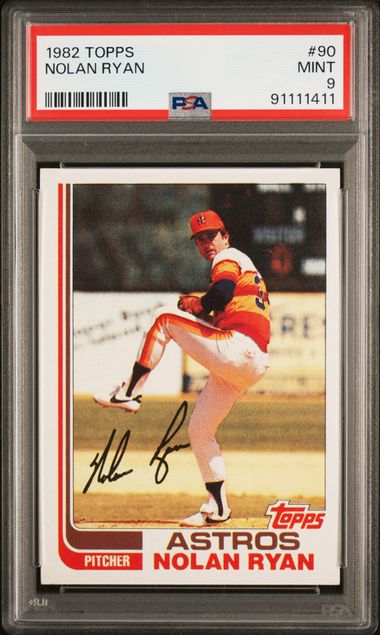 Graded 1982 Topps Nolan Ryan #90 Baseball Card PSA 9 Mint