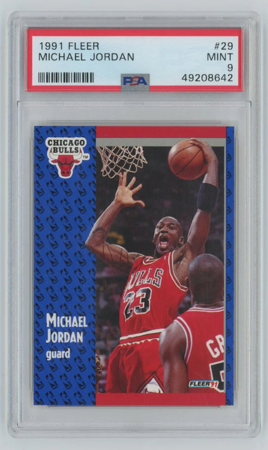 Graded 1991 Fleer Michael Jordan #29 Basketball Card PSA 9 Near Mint