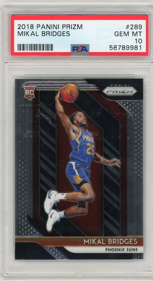 Graded 2018 Panini Prizm Mikal Bridges #289 Rookie RC Basketball Card PSA 10 Gem Mint