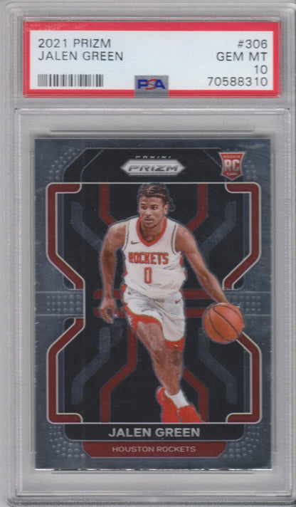 Graded 2021 Panini Prizm Jalen Green #306 Rookie RC Basketball Card PSA 10 Gem Mint