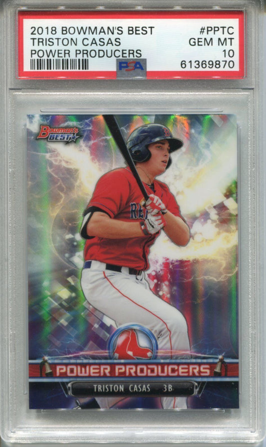 Graded 2018 Topps Bowmans Best Triston Casas #PPTC Power Producers Rookie RC Baseball Card PSA 10 Gem Mint