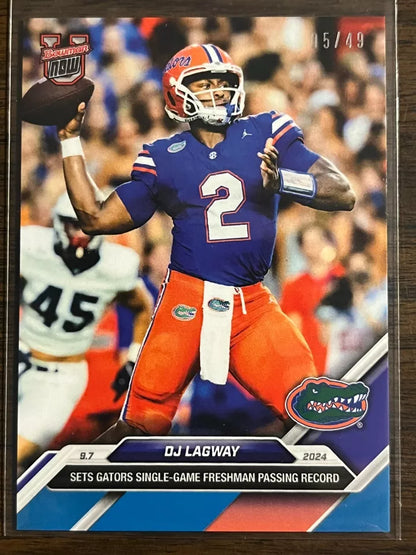2024 Topps Bowman U Now DJ Lagway #7 Blue #/49 Florida Gators Rookie RC Football Card