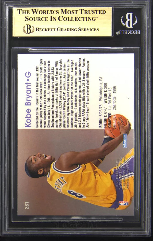 Graded 1996 Fleer NBA Hoops Kobe Bryant #281 Rookie RC Basketball Card BGS 9.5 Gem Mint