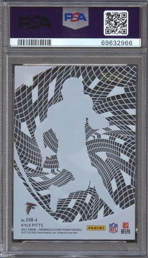 Graded 2021 Panini Chronicles Kyle Pitts #CVR4 Clear Vision Rookies Rookie RC Football Card PSA 10 Gem Mint
