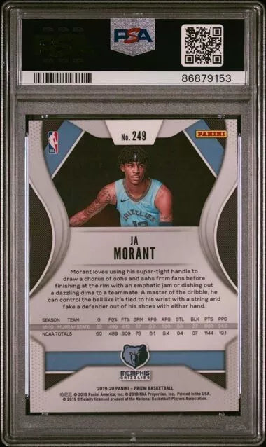 Graded 2019-20 Panini Prizm Ja Morant #249 Rookie RC Basketball Card PSA 9 Gem Mint