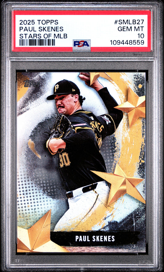 Graded 2025 Topps Paul Skenes #SMLB27 Stars of MLB Baseball Card PSA 10 Gem Mint