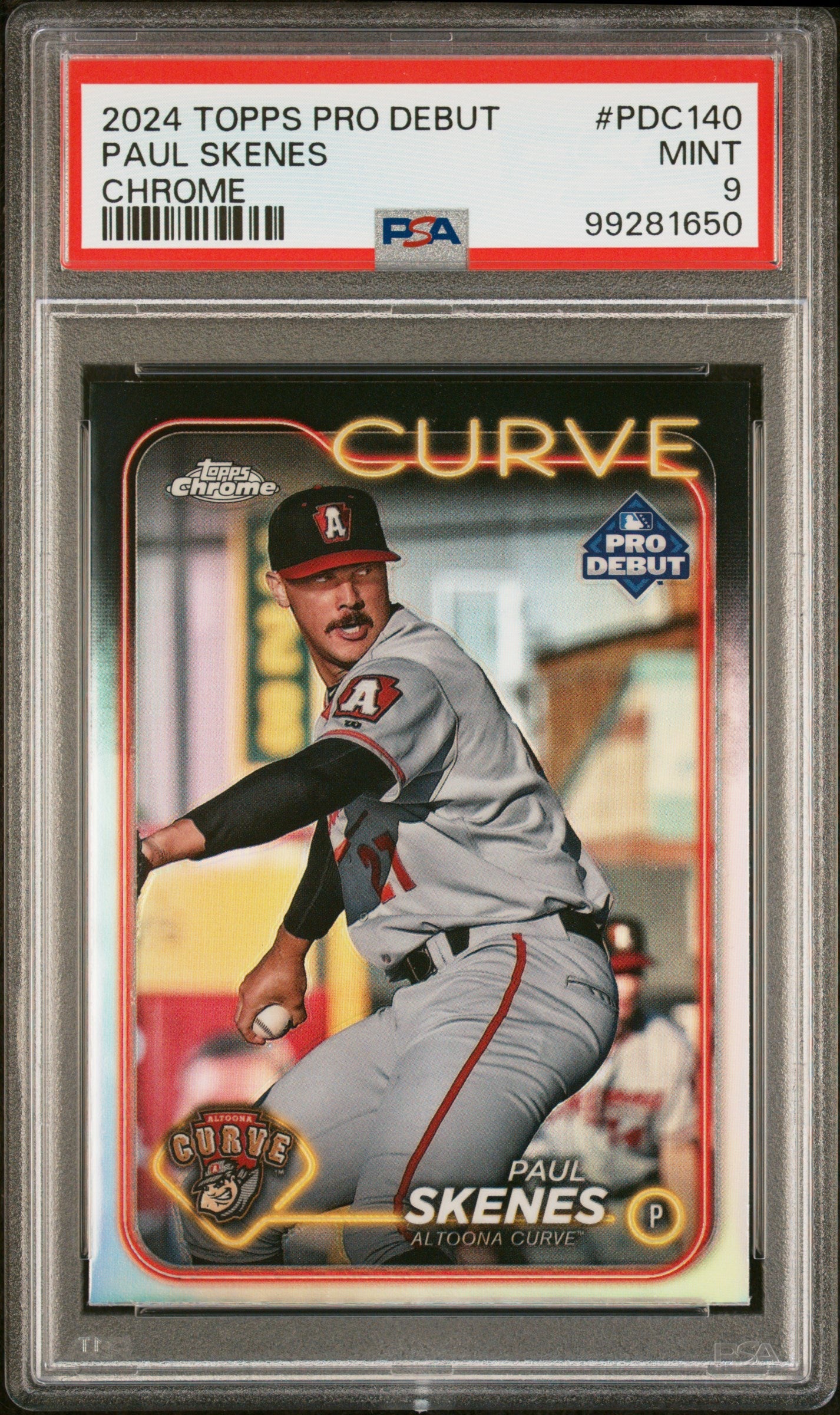 Graded 2024 Topps Pro Debut Paul Skenes #PDC140 Chrome Rookie RC Baseball Card PSA 9 Mint