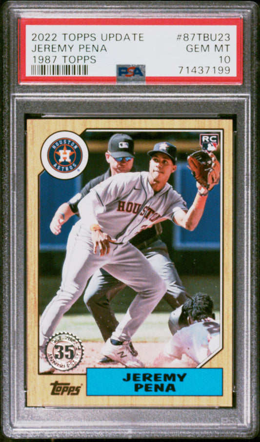 Graded 2022 Topps Update Jeremy Pena #87TBU23 1897 Topps Rookie RC Baseball Card PSA 10 Gem Mint