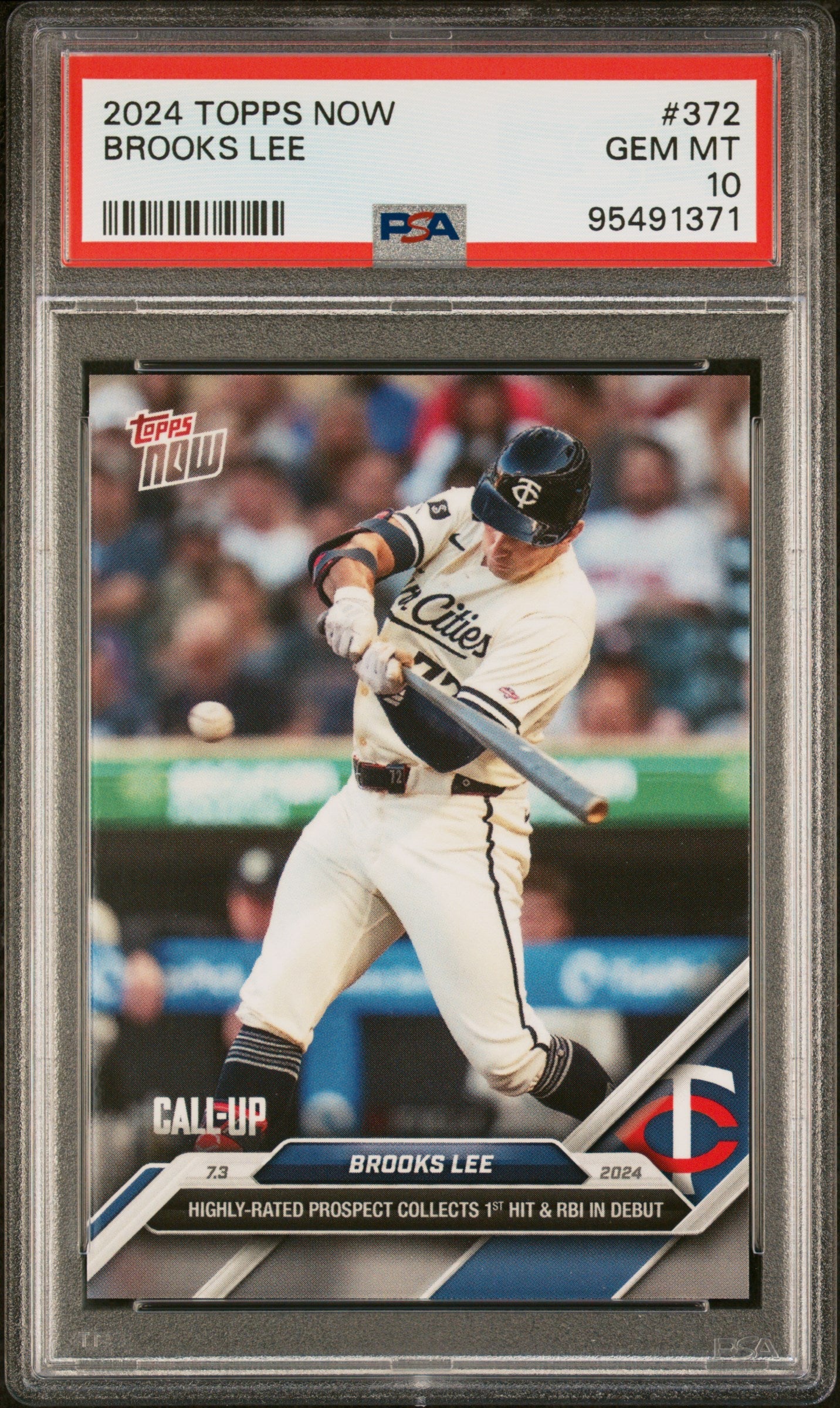 Graded 2024 Topps Now Brooks Lee #372 Rookie RC Baseball Card PSA 10 Gem Mint