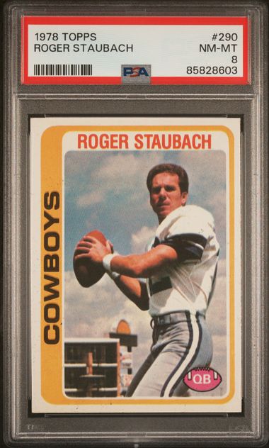 Graded 1978 Topps Roger Staubach #290 Football Card PSA 8 NM-MT
