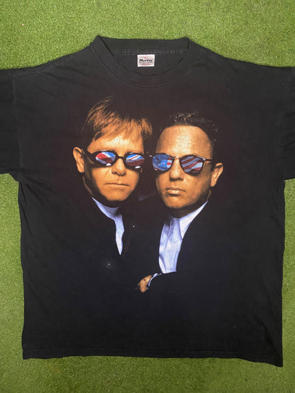 1994 Elton John and Billy Joel - Summer of 94 Tour - Vintage Band T Shirt (XL)