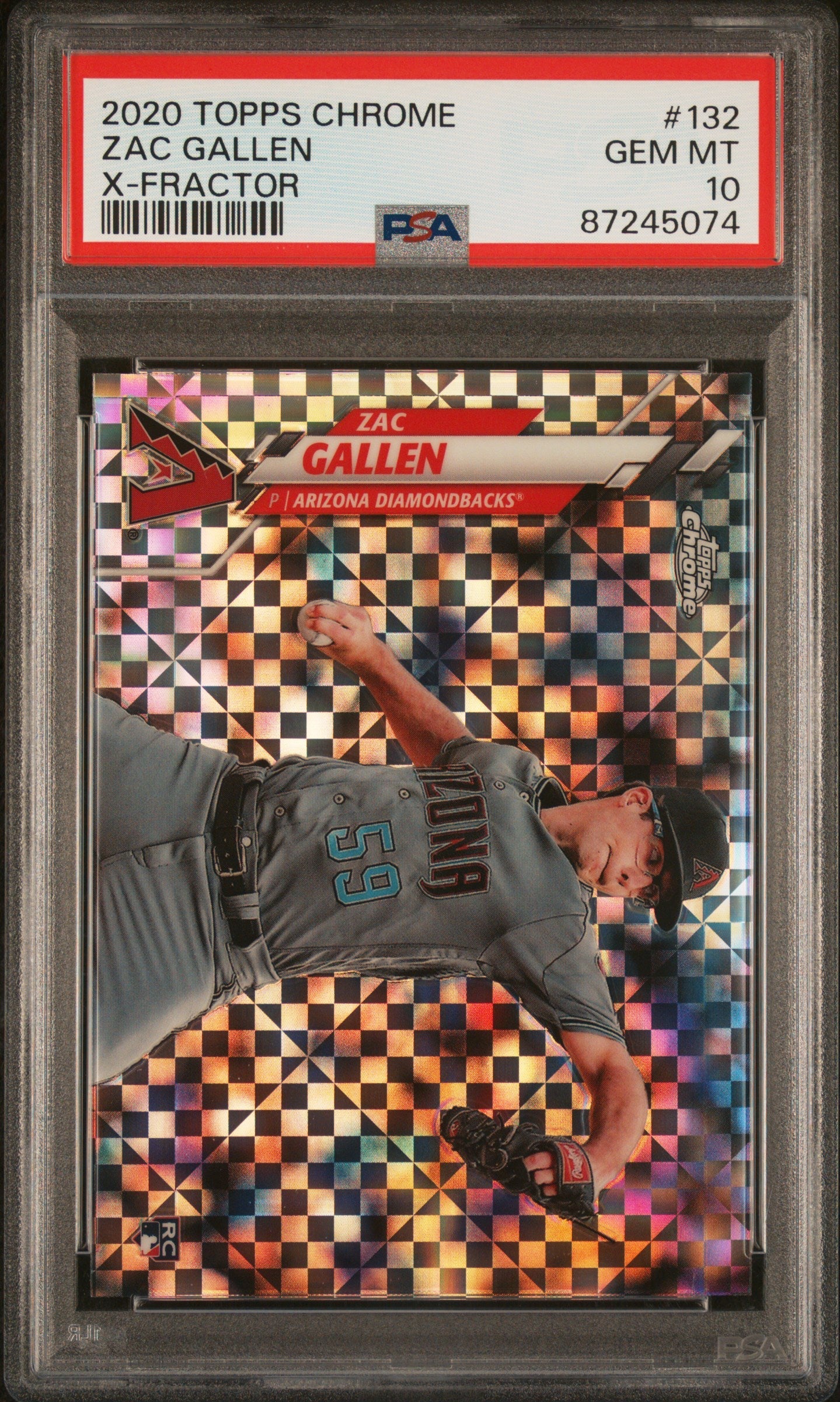 Graded 2020 Topps Chrome Zac Gallen #132 Xfractor Rookie RC Baseball Card PSA 10 Gem Mint