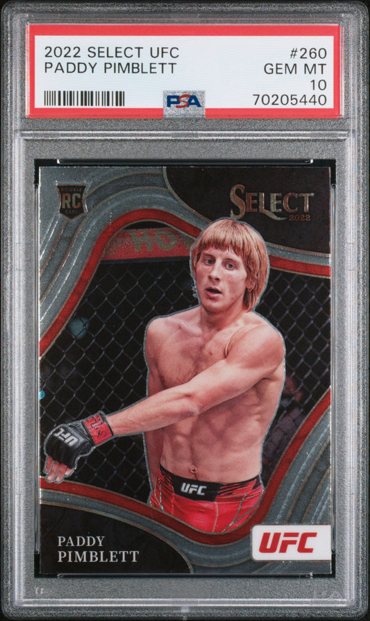 Graded 2022 Panini Select UFC Paddy Pimblett #260 Rookie RC UFC MMA Card PSA 10 Gem Mint