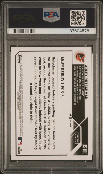 Graded 2023 Topps Update Adley Rutschman #US180 Rookie RC Baseball Card PSA 10 Gem Mint