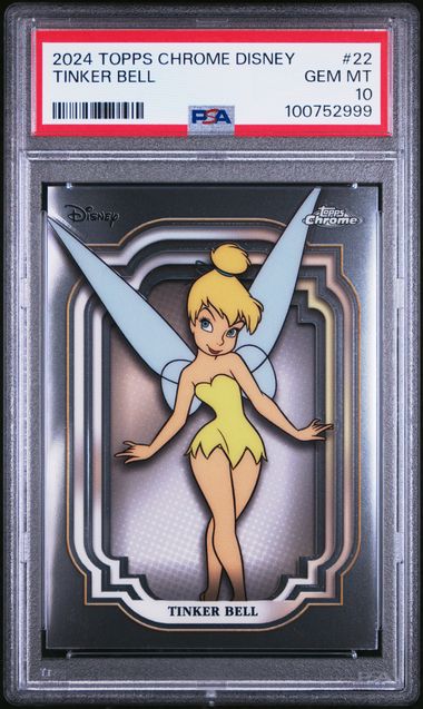 Graded 2024 Topps Chrome Disney Tinker Bell #22 Card PSA 10 Gem Mint