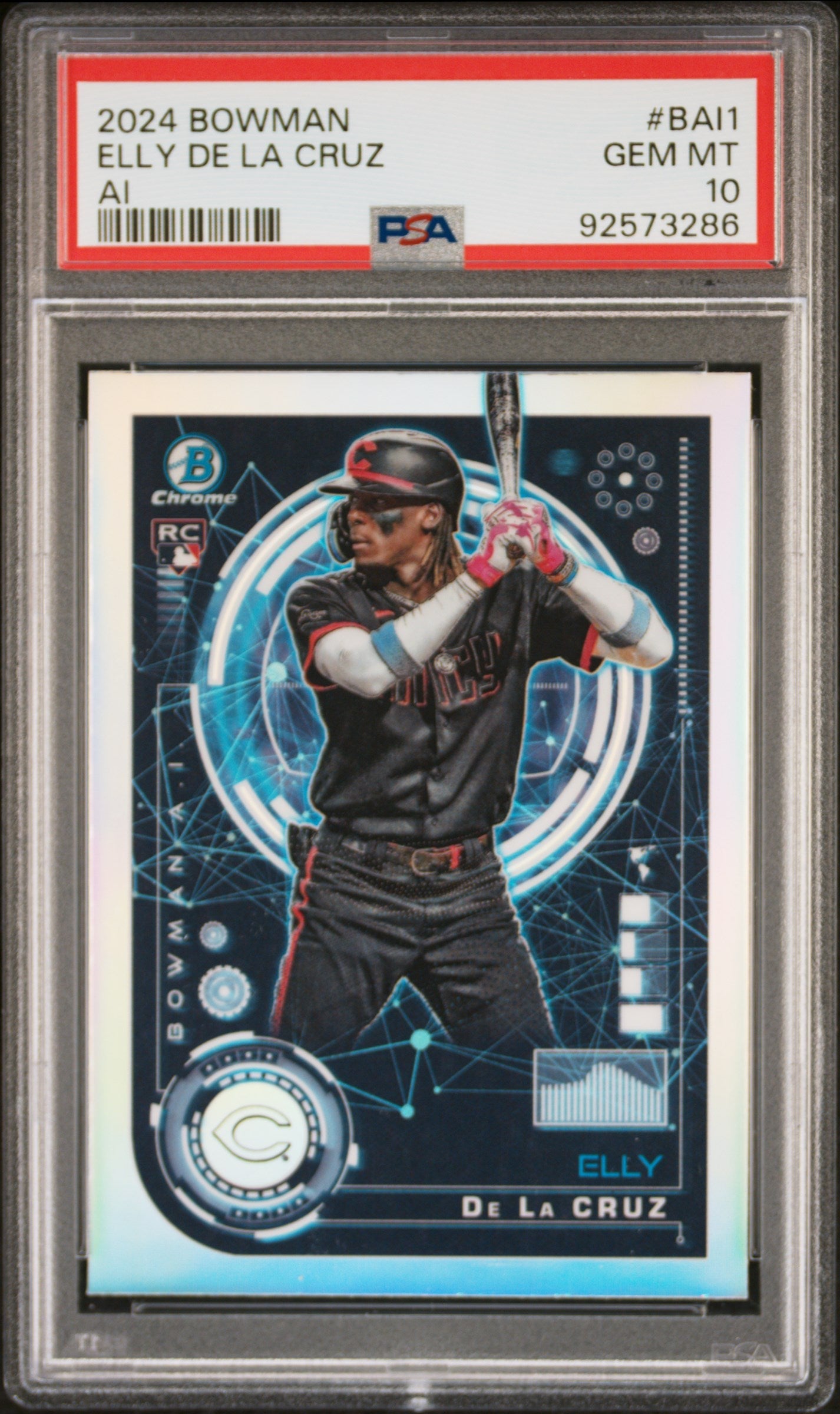 Graded 2024 Topps Bowman Elly De La Cruz #BAI1 AI Rookie RC Baseball Card PSA 10 Gem Mint