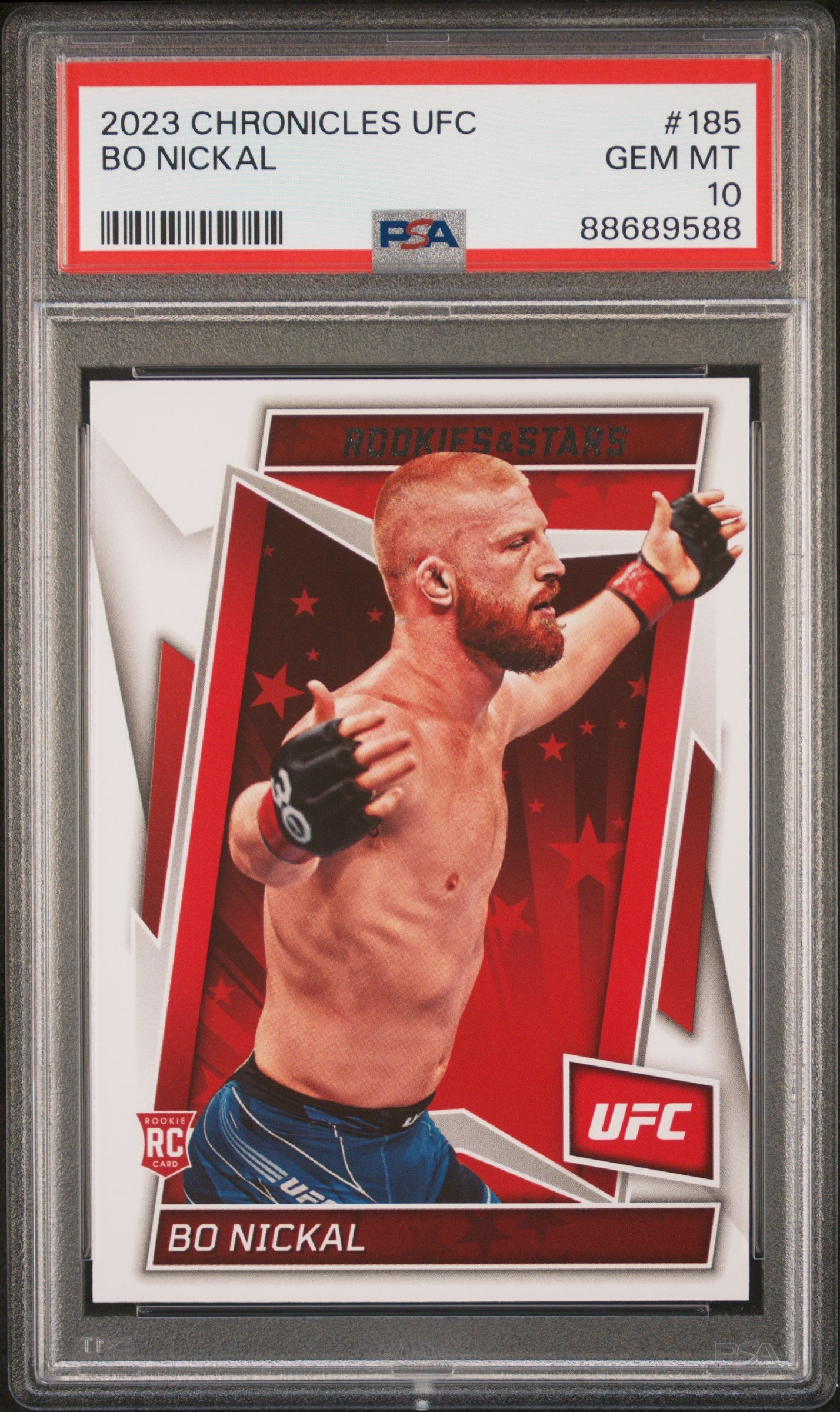 Graded 2023 Panini Chronicles UFC Bo Nickal #185 Rookie RC UFC MMA Card PSA 10 Gem Mint