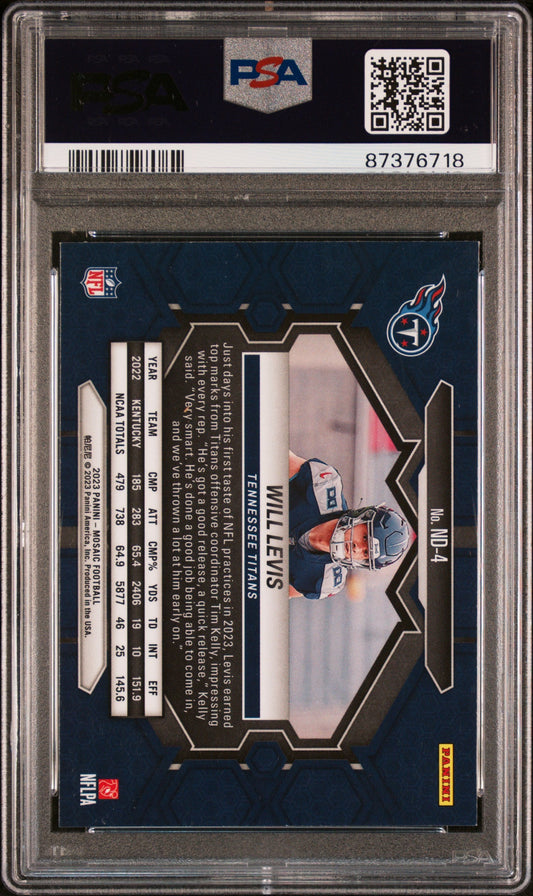 Graded 2023 Panini Mosaic Will Levis #ND4 NFL Debut Rookie RC Football Card PSA 10 Gem Mint