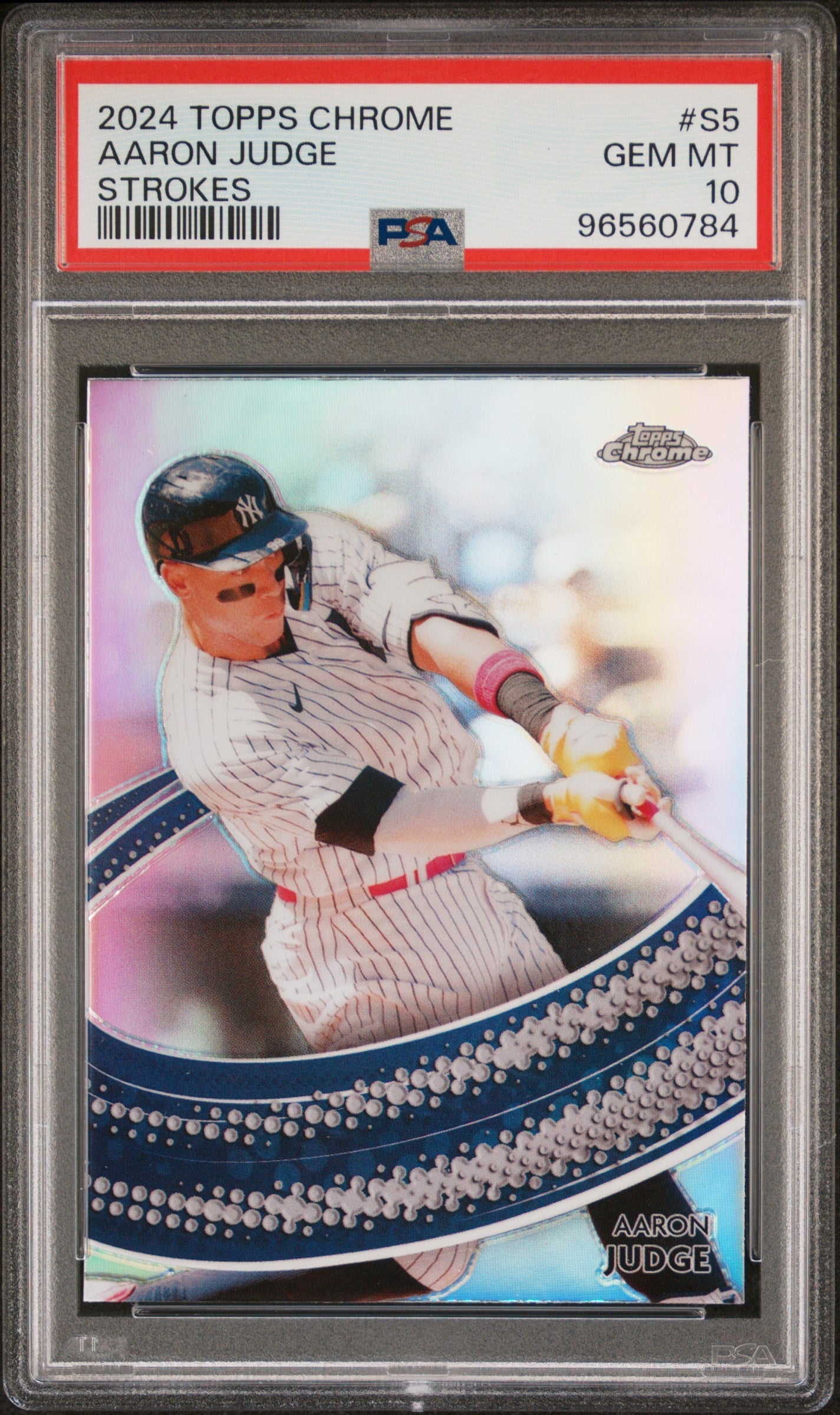 Graded 2024 Topps Chrome Aaron Judge #S5 Strokes Baseball Card PSA 10 Gem Mint