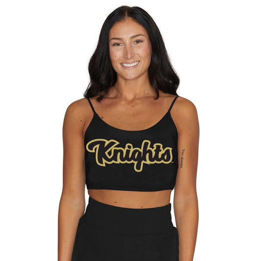 UCF Knights Cursive Outline Black Spaghetti Tank