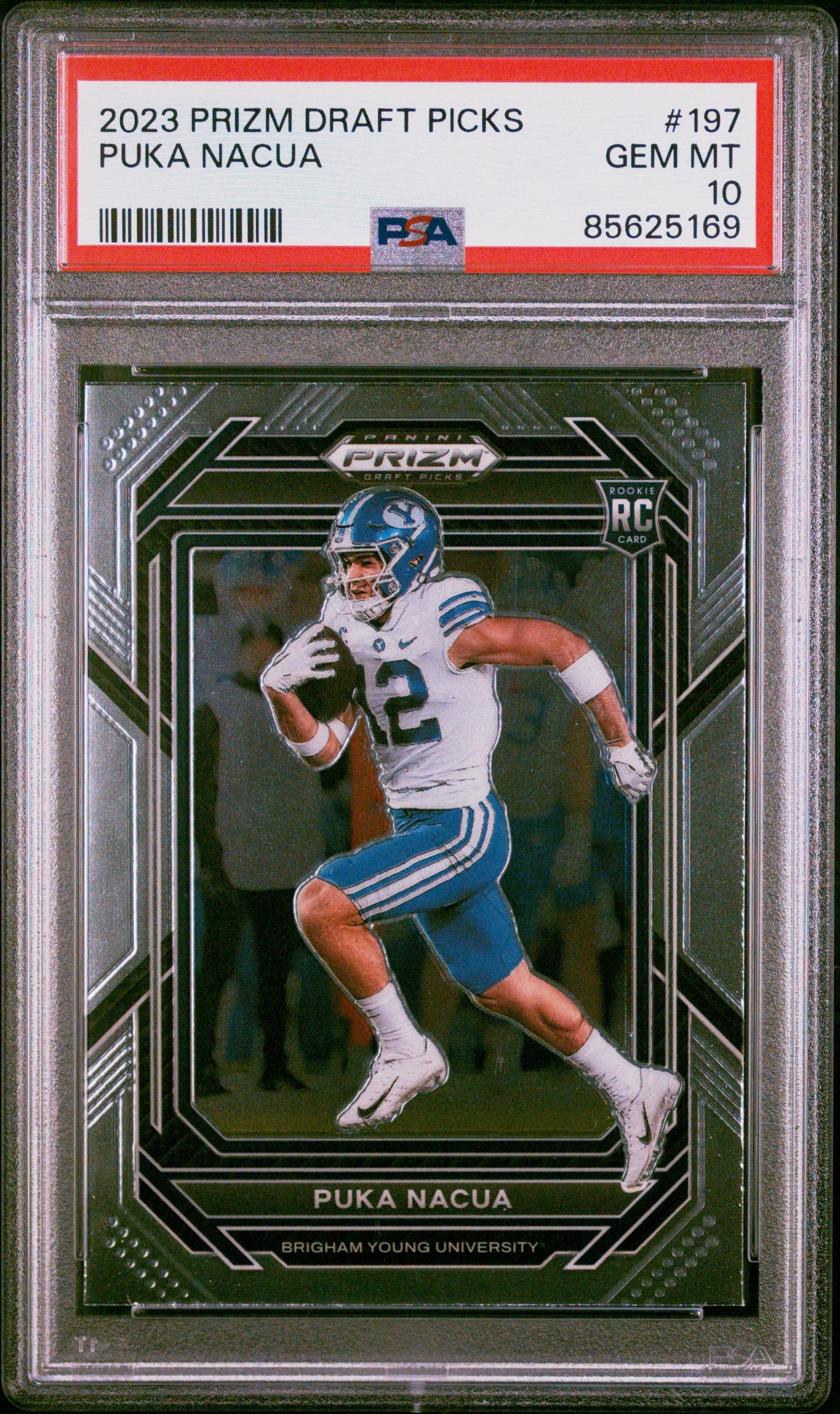 Graded 2023 Panini Prizm Draft Picks Puka Nacua #197 Rookie RC Football Card PSA 10 Gem Mint