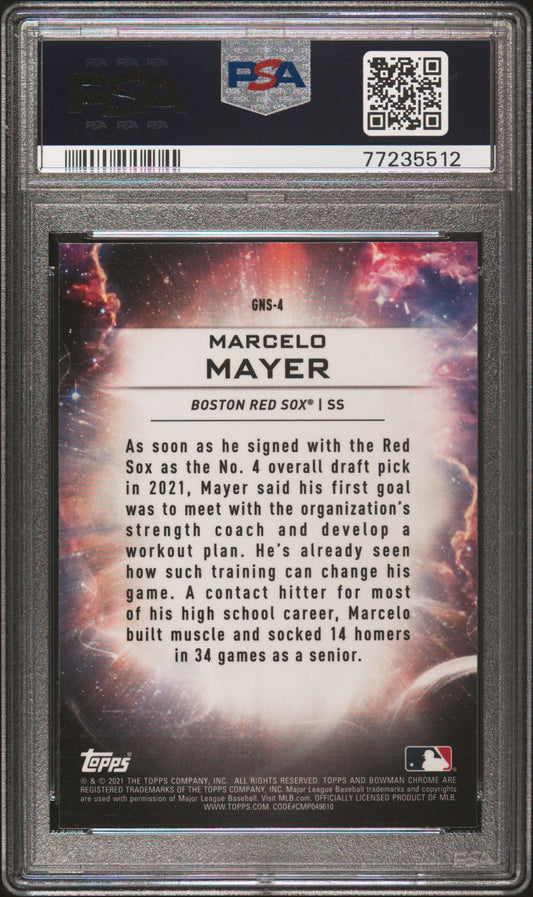 Graded 2021 Topps Bowman Draft Marcelo Mayer #GNS4 Genesis Rookie RC Baseball Card PSA 10 Gem Mint
