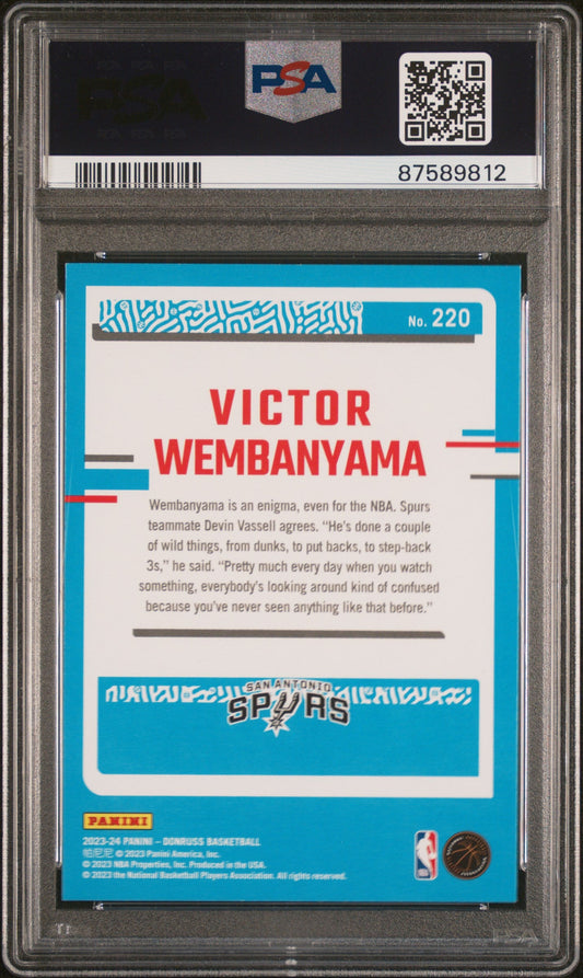 Graded 2023 Panini Donruss Victor Wembanyama #220 Rookie RC Basketball Card PSA 10 Gem Mint