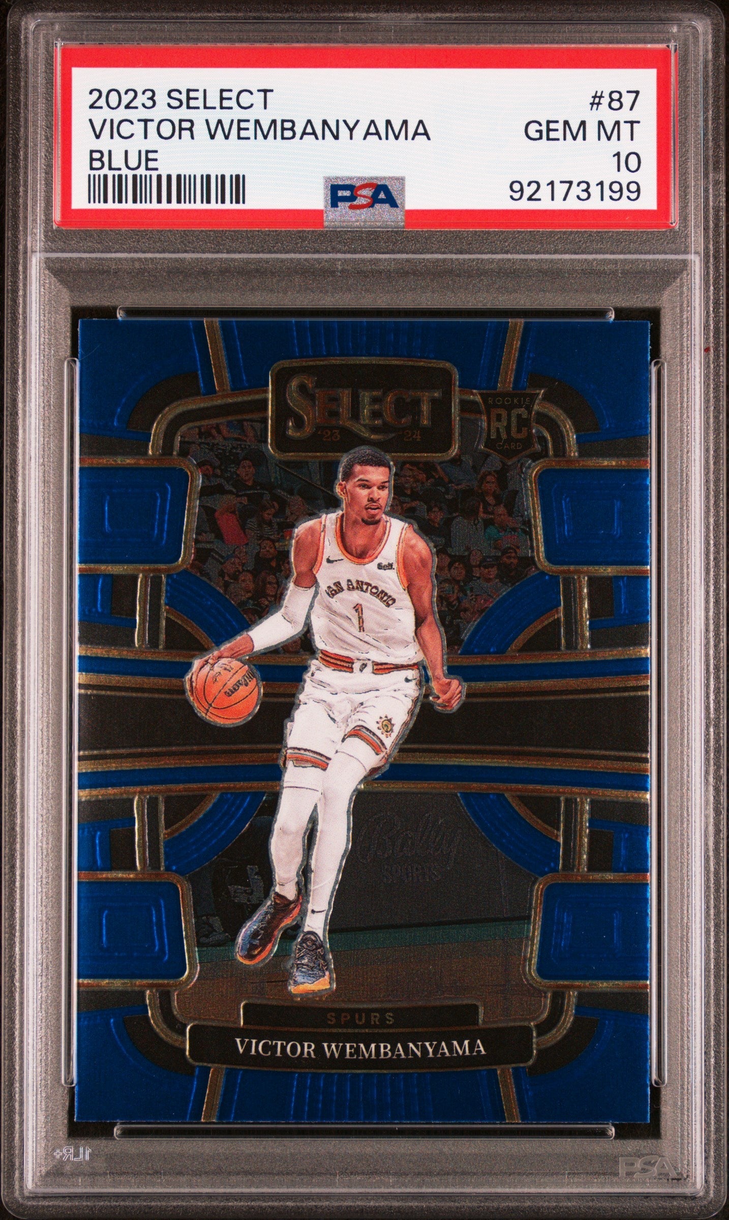 Graded 2023 Panini Select Victor Wembanyama #87 Blue Rookie RC Basketball Card PSA 10 Gem Mint
