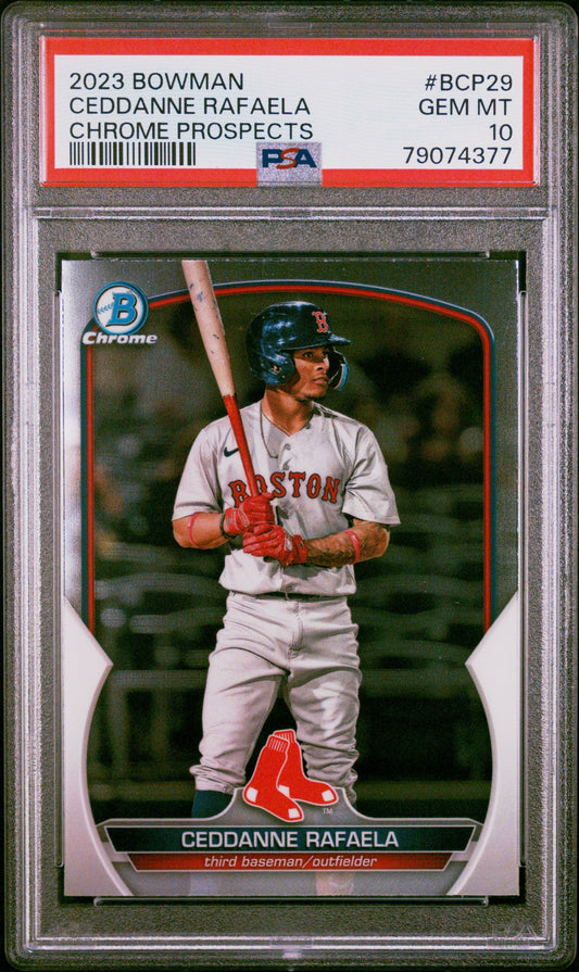 Graded 2023 Topps Bowman Ceddanne Rafaela #BCP29 Chrome Prospects Rookie RC Baseball Card PSA 10 Gem Mint