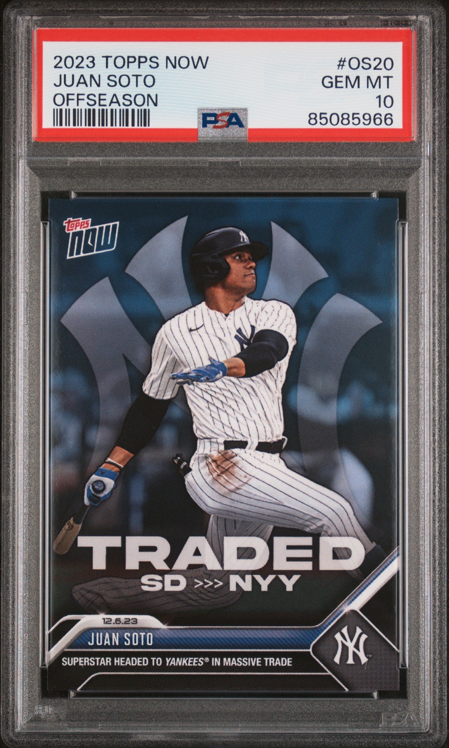 Graded 2023 Topps Now Juan Soto #OS20 Offseaon Baseball Card PSA 10 Gem Mint