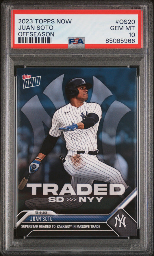 Graded 2023 Topps Now Juan Soto #OS20 Offseaon Baseball Card PSA 10 Gem Mint