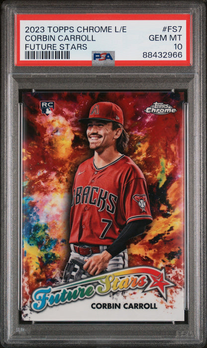 Graded 2023 Topps Chrome Logofractor Edition Corbin Carroll #FS7 Rookie RC Baseball Card PSA 10 Gem Mint
