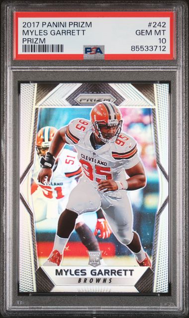 Graded 2017 Panini Prizm Myles Garrett #242 Rookie RC Football Card PSA 10 Gem Mint