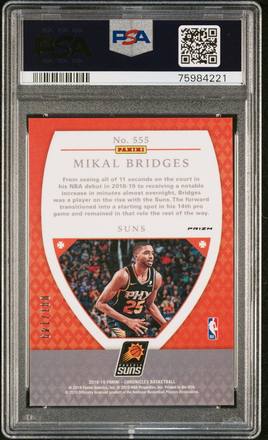 Graded 2018 Panini Chronicles Mikal Bridges #555 Red #/149 Rookie RC Basketball Card PSA 10 Gem Mint