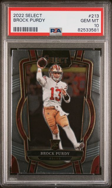 Graded 2022 Panini Select Brock Purdy #213 Rookie RC Football Card PSA 10 Gem Mint