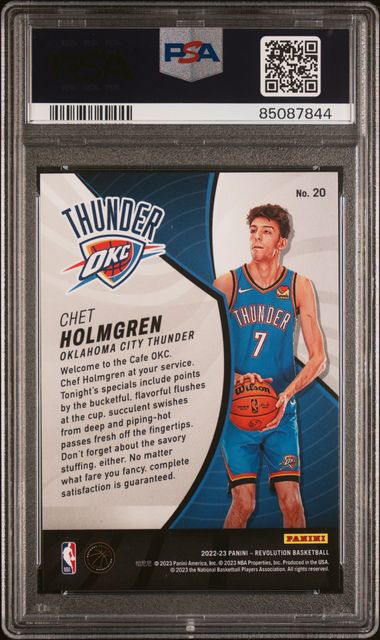 Graded 2022 Panini Revolution Chet Holmgren #20 Rookie Revolution RC Basketball Card PSA 10 Gem Mint
