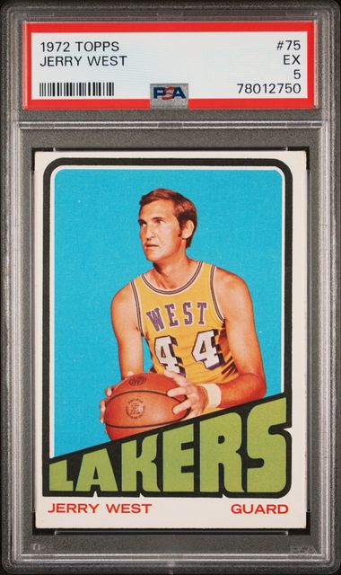Graded 1972 Topps Jerry West #75 Basketball Card PSA 5 Excellent