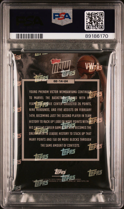 Graded 2023 Topps Now Victor Wembanyama #VW1 Rookie RC Basketball Card PSA 10 Gem Mint