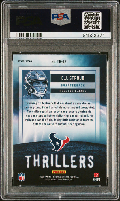 Graded 2023 Panini Rookies & Stars CJ Stroud #TH12 Thrillers Red Plaid Rookie RC Football Card PSA 10 Gem Mint