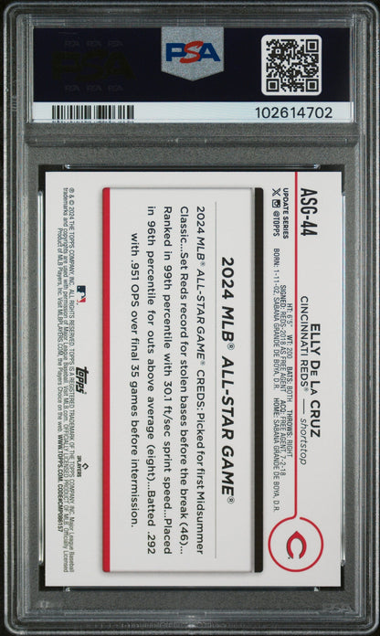Graded 2024 Topps Update Elly De La Cruz #ASG44 All Star Game Rookie RC Baseball Card PSA 10 Gem Mint