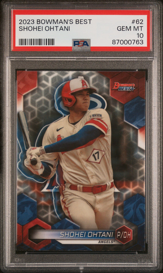 Graded 2023 Topps Bowmans Best Shohei Ohtani #62 Baseball Card PSA 10 Gem Mint