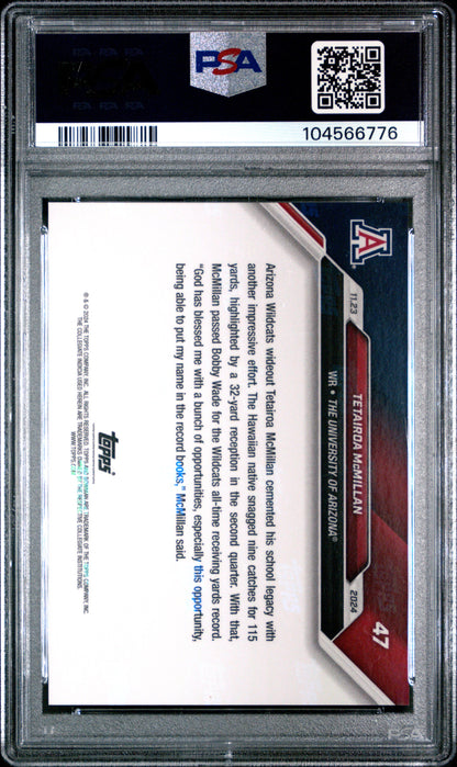 Graded 2024 Topps Bowman U Now Tetairoa McMillan #47 Orange /5 Rookie RC Football Card PSA 10 Gem Mint